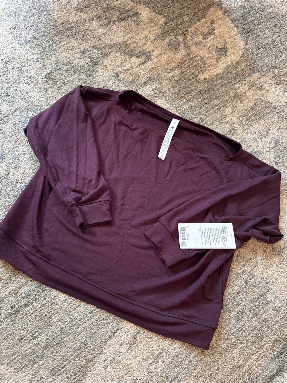 BWT lululemon athletica Long Sleeve Be Calm off the shoulder Pullover - Plum